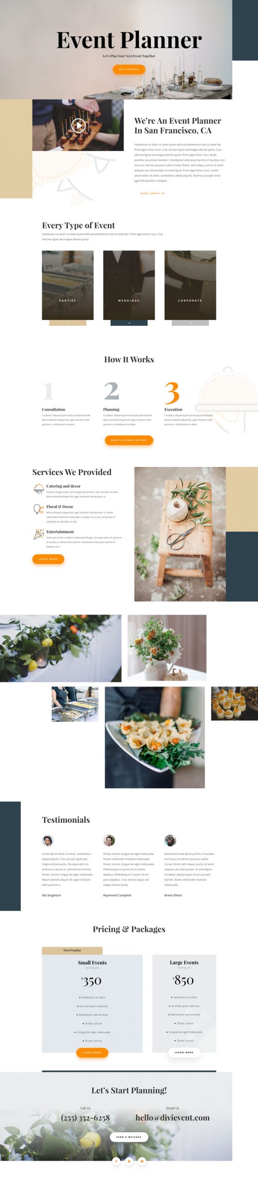 Event Planner Landing Page